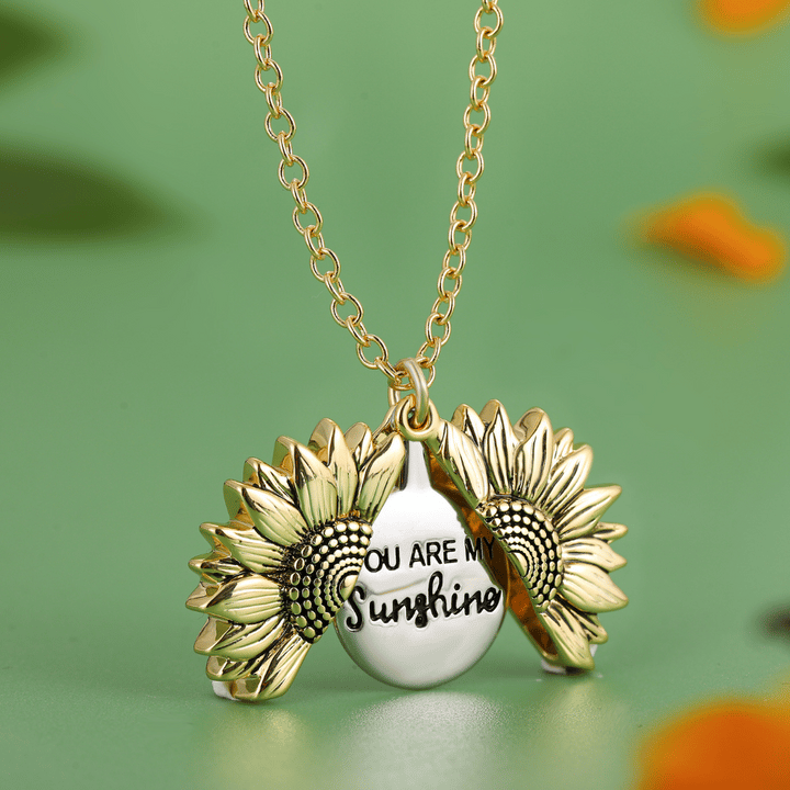 CZTICLE®🔥🌞You Are My Sunshine Sunflower Necklace🌻(Double-sided engraving) D02