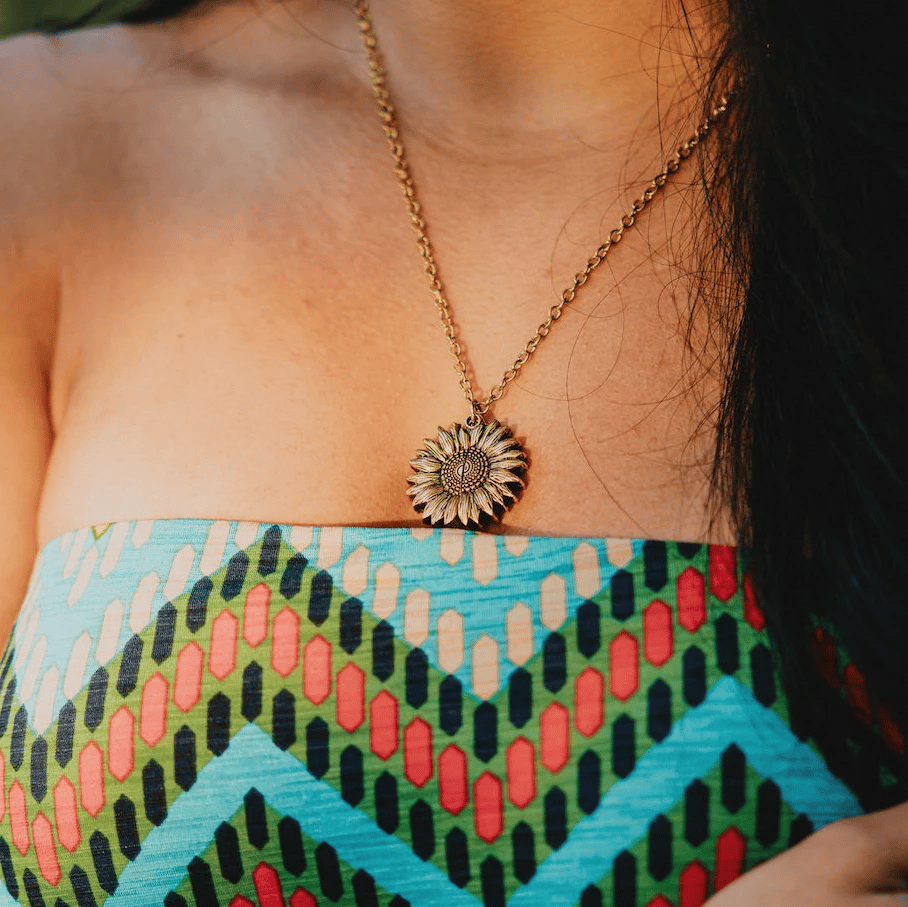 CZTICLE®🔥🌞You Are My Sunshine Sunflower Necklace🌻(Double-sided engraving) D02