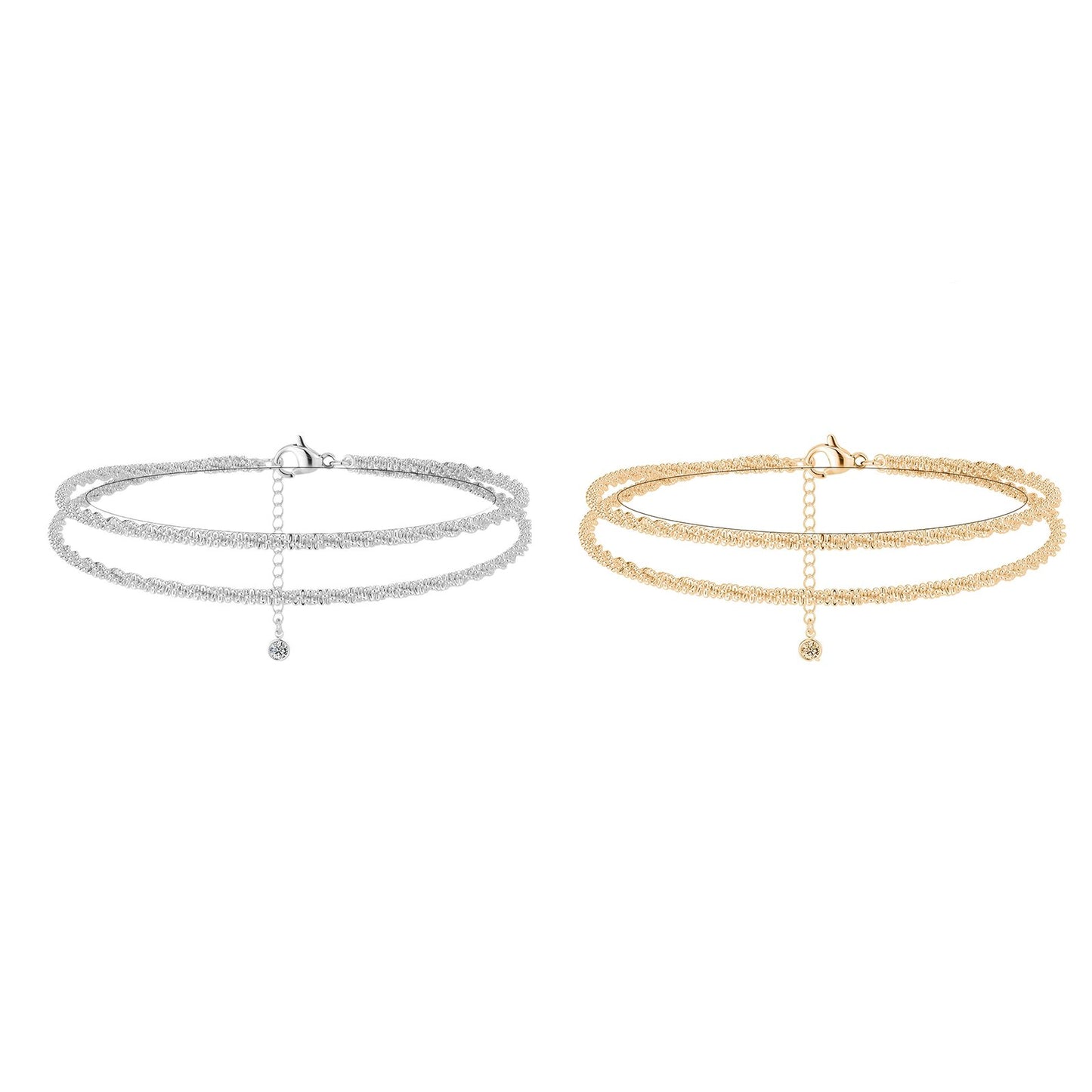 Oneswear®  🏖️ Women's 14K Gold & Sterling Silver Anklets D01