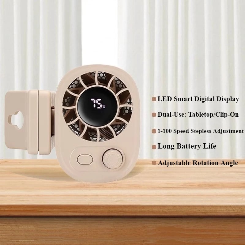 Cilifer® 🔥Last Day Sale 49% Off🔥Car Clip On Fan with LED Display D01