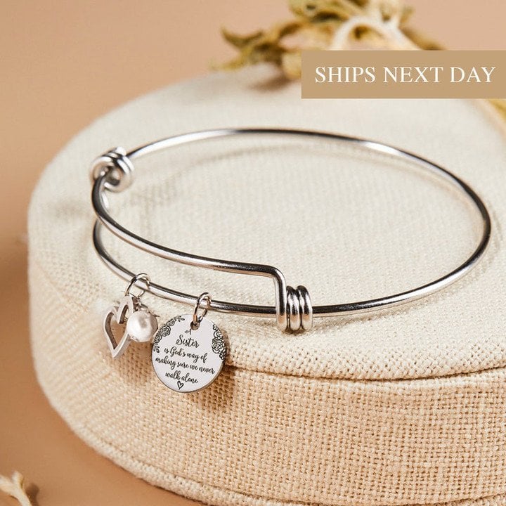 Oneswear® 🔥A Sister Is God's Way Of Making Sure We Never Walk Alone Bangle D01