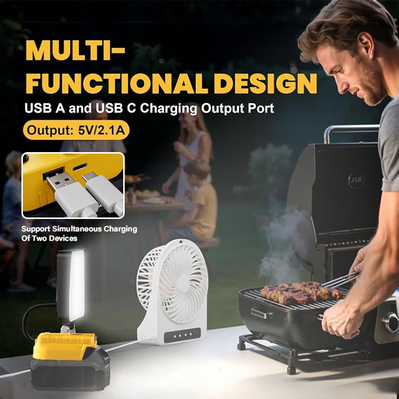 Cilifer® 🔥3000LM Cordless LED Work Light with charging Ports D02