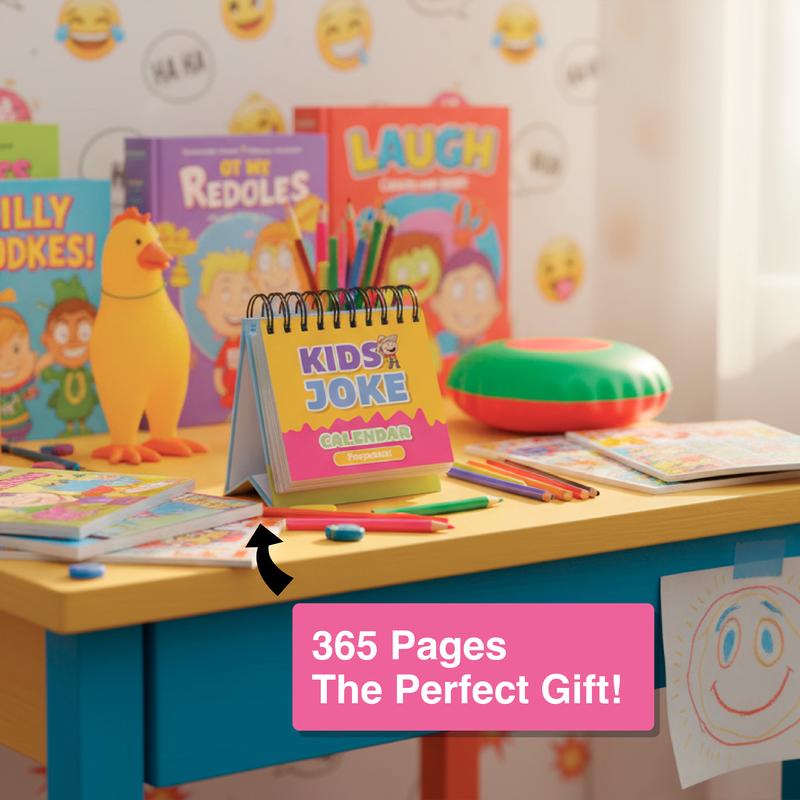 Cilifer®Perpetual Kids Jokes Calendar - A Year of Daily Laughs with 365 Kid-Approved Jokes for Family Fun - Colorful Engaging Design