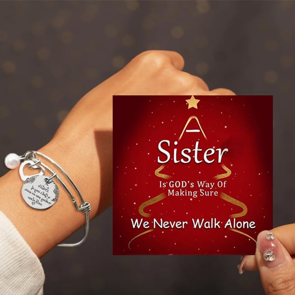 Oneswear® 🔥A Sister Is God's Way Of Making Sure We Never Walk Alone Bangle D01