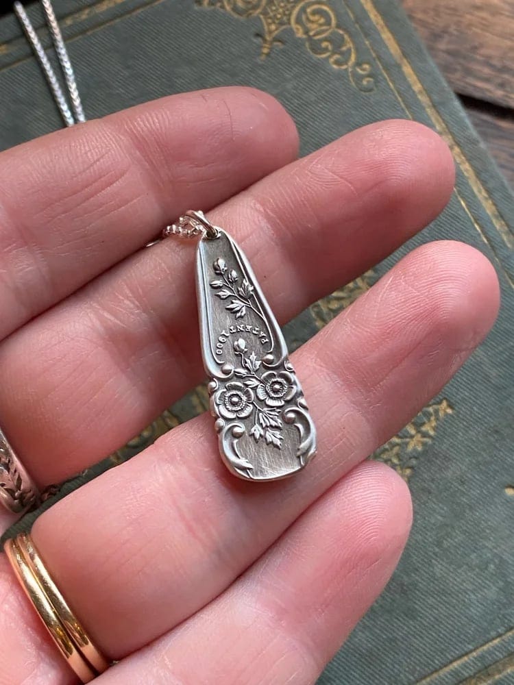 CZTICLE®🔥LAST DAY 60% OFF✨Handmade Sterling Spoon Necklace -Handmade Sterling Spoon Necklace Crafted from Authentic Vintage Silverware D02