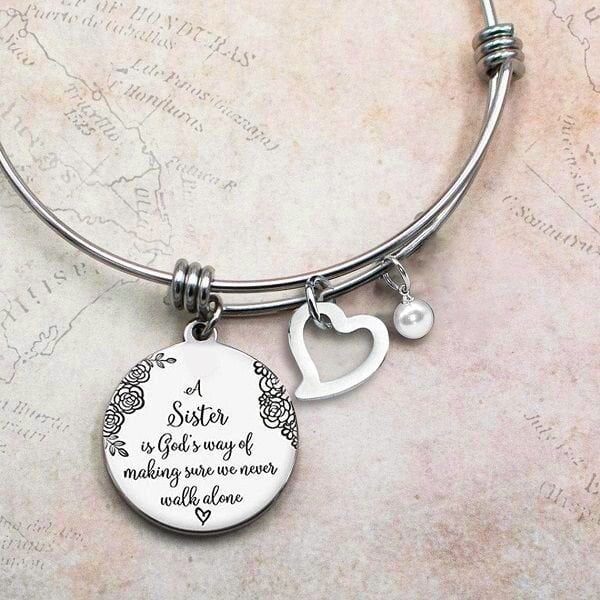 Oneswear® 🔥A Sister Is God's Way Of Making Sure We Never Walk Alone Bangle D01