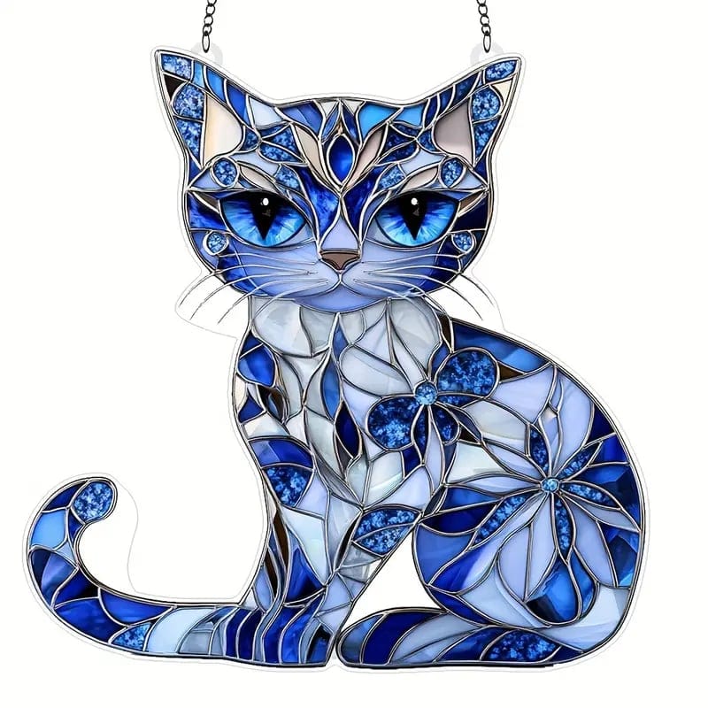 CZTICLE®Blue & White Cat Suncatcher Ornament🐱 D02