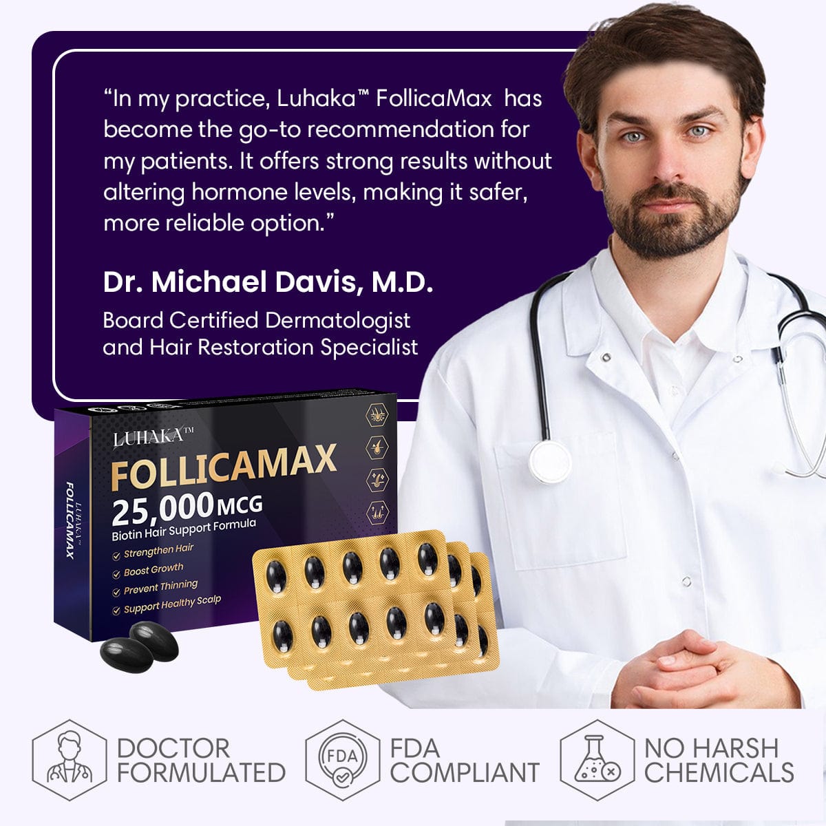 Luhaka™ FollicaMax 25,000 MCG Hair Growth Support ⚙️4