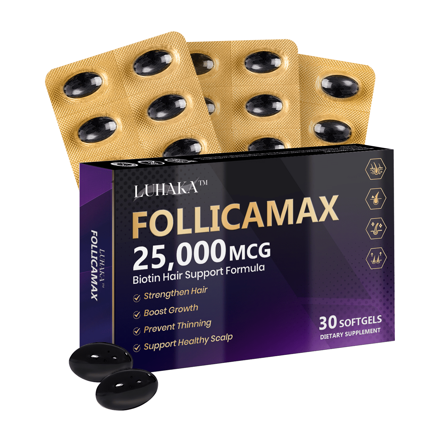 Luhaka™ FollicaMax 25,000 MCG Hair Growth Support ⚙️4