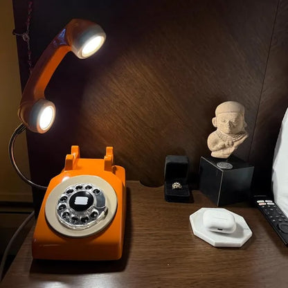 Billhol® 🔥Upcycled Rotary Phone Lamp. Vintage Desk Light D01