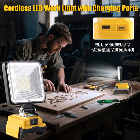 Cilifer® 🔥3000LM Cordless LED Work Light with charging Ports D02