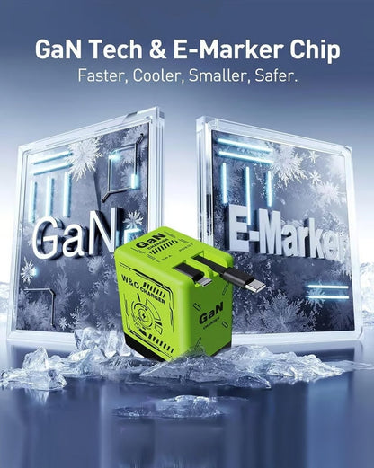 Cilifer® 2-in-1 GaN Compatible with 120W Fast Charger with Retractable Type-C and ligtning Cable D05