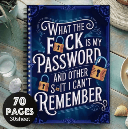 Cilifer®Funny Password Notebook - Spiral Bound with Funny Security Phrases✍️