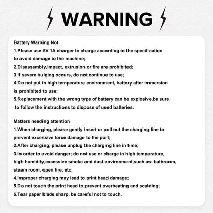 Cilifer®Portable Mini Printer . thermal papers +adhesive papers +  papers + colored pens