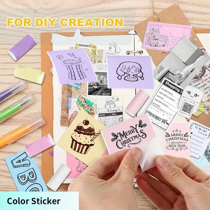 Cilifer®Portable Mini Printer . thermal papers +adhesive papers +  papers + colored pens