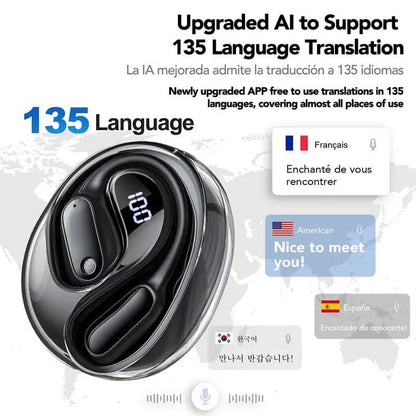 Cilifer®MS190 Translation Earbuds. Supports Real-Time Translation in 135 Languages With APP. Bluetooth 6.0 Earphones