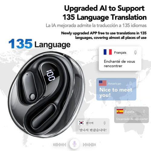 Cilifer®MS190 Translation Earbuds. Supports Real-Time Translation in 135 Languages With APP. Bluetooth 6.0 Earphones