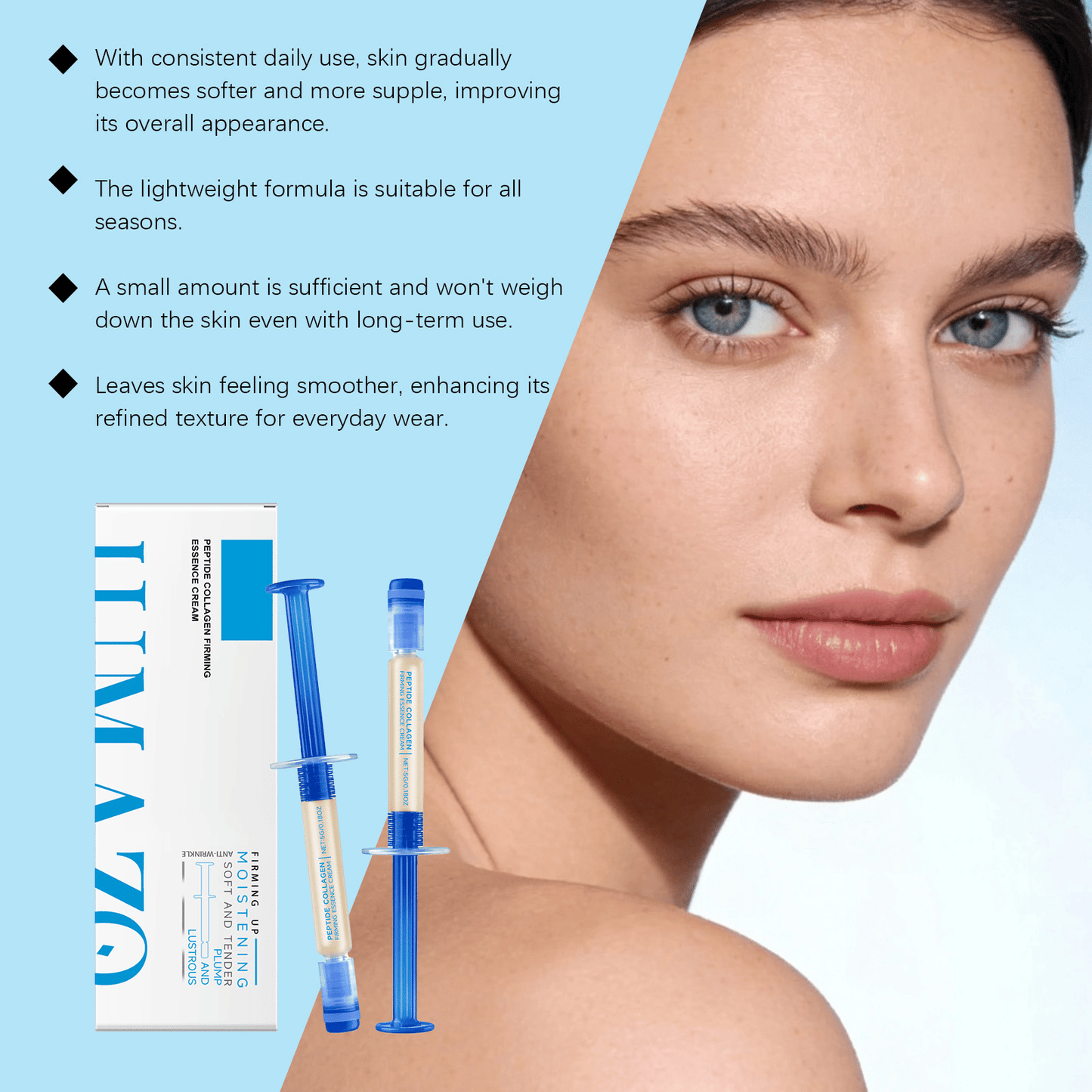 Luhaka®Polypeptide Collagen Elastic Essence Cream Moisturizing Hydrating Firming Low Irritating Serum