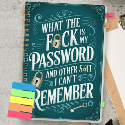 Cilifer®Funny Password Notebook - Spiral Bound with Funny Security Phrases✍️