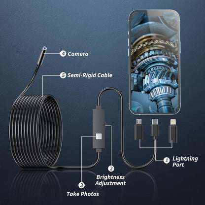 Cilifer®  🔎 Plug-and-Play Endoscope Camera – Compatible with Android & iPhone & ipad for Direct Connection D03