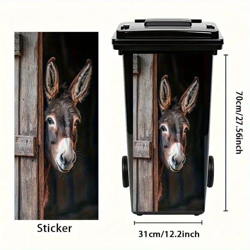 Cilifer® Donkey Painting Trash Can Sticker