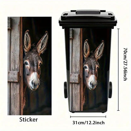 Cilifer® Donkey Painting Trash Can Sticker