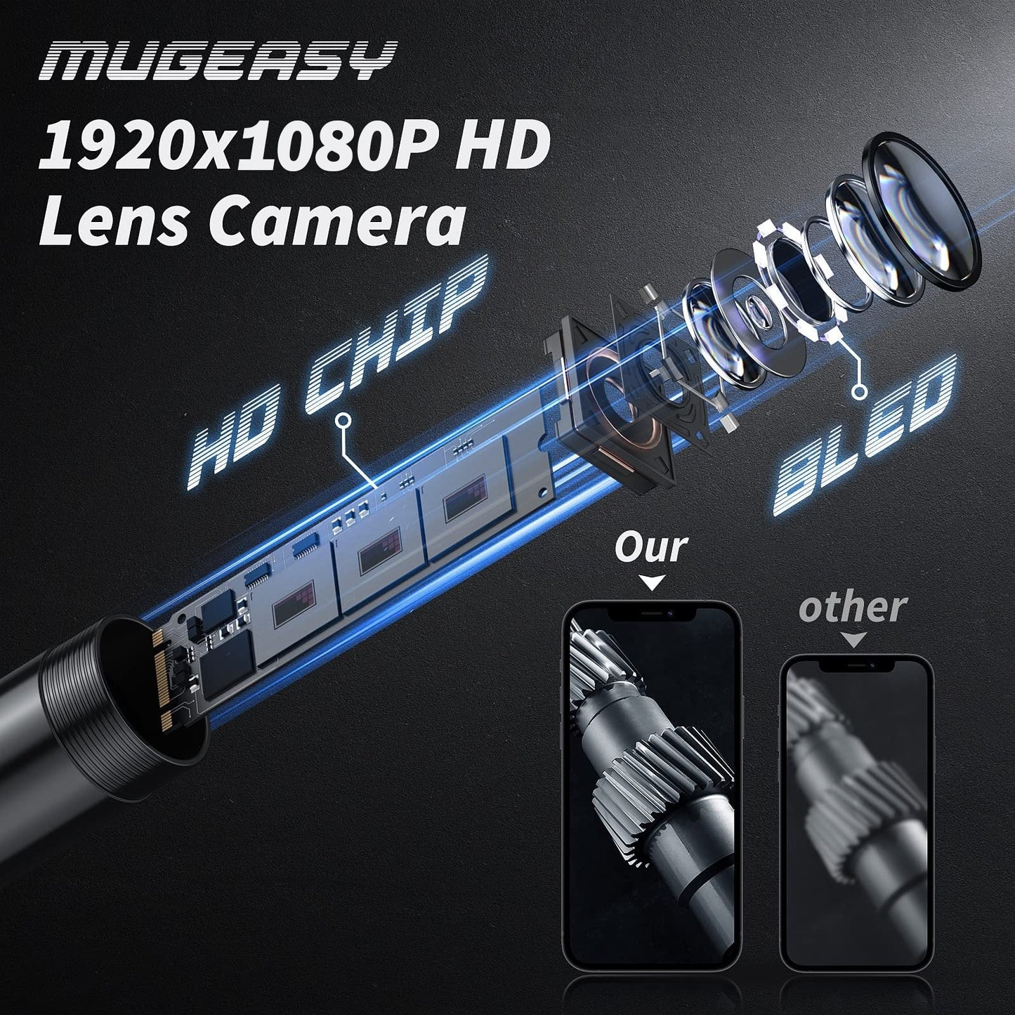 Cilifer®  🔎 Plug-and-Play Endoscope Camera – Compatible with Android & iPhone & ipad for Direct Connection D03