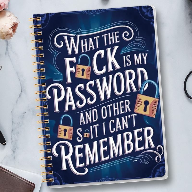 Cilifer®Funny Password Notebook - Spiral Bound with Funny Security Phrases✍️