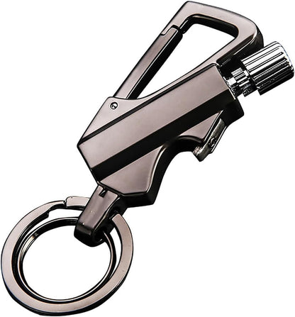 Cilifer® 🔥 Permanent Metal Lighter, Lighter Keychain Outdoor, Emergency Survival Gear with Flint Metal Matchstick Fire Starter Kerosene Refillable Lighter D02