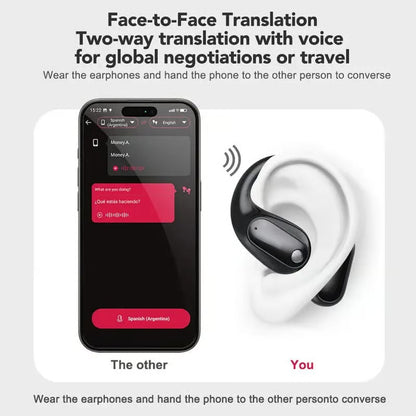 Cilifer®MS190 Translation Earbuds. Supports Real-Time Translation in 135 Languages With APP. Bluetooth 6.0 Earphones