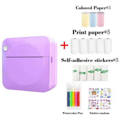 Cilifer®Portable Mini Printer . thermal papers +adhesive papers +  papers + colored pens