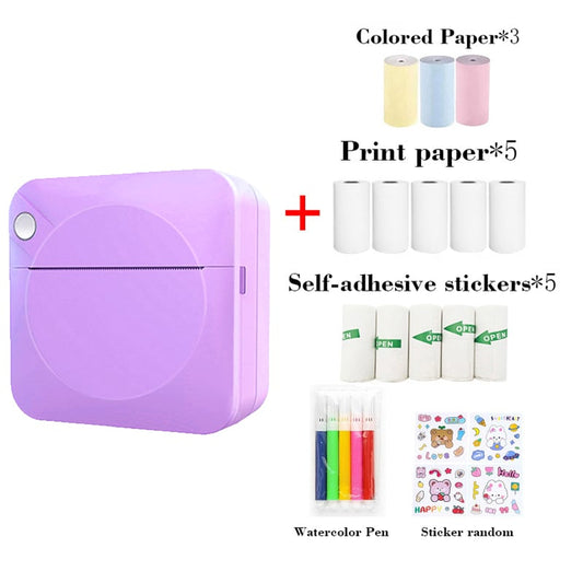 Cilifer®Portable Mini Printer . thermal papers +adhesive papers +  papers + colored pens