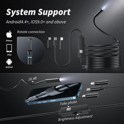 Cilifer®  🔎 Plug-and-Play Endoscope Camera – Compatible with Android & iPhone & ipad for Direct Connection D04