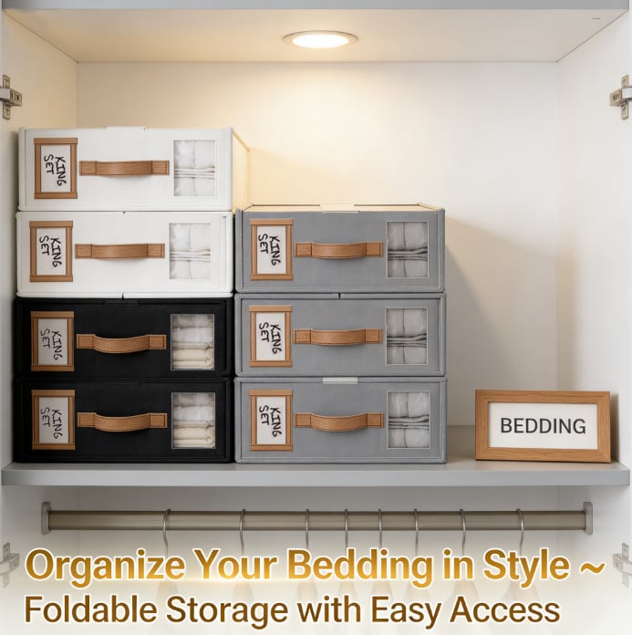 Cilifer®Foldable Sheet Storage Set – Keep Your Bedding Organized and Neat