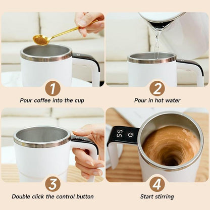 Cilifer®Electric coffee mug with a built-in LCD thermometer. perfect for brewing coffee. milk. cocoa. etc.