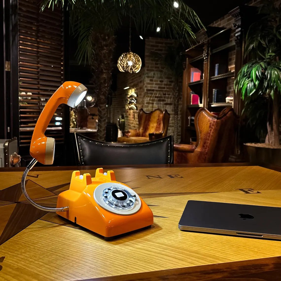 Billhol® 🔥Upcycled Rotary Phone Lamp. Vintage Desk Light D01