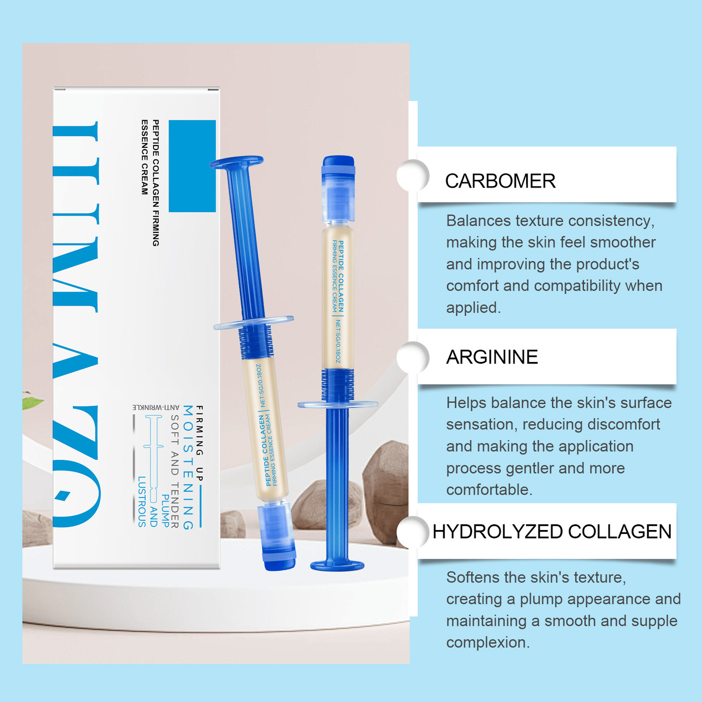 Luhaka®Polypeptide Collagen Elastic Essence Cream Moisturizing Hydrating Firming Low Irritating Serum