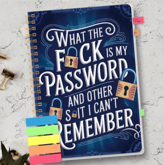 Cilifer®Funny Password Notebook - Spiral Bound with Funny Security Phrases✍️