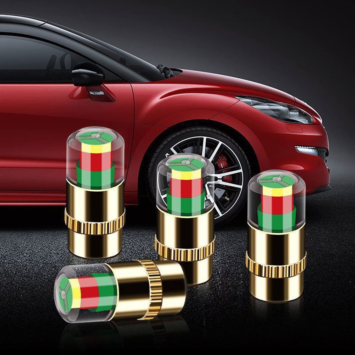 Cilifer®4Pcs Car Tire Pressure Monitor Valve Stem Caps