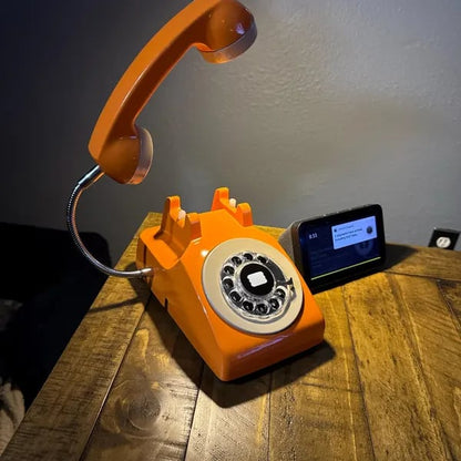 Billhol® 🔥Upcycled Rotary Phone Lamp. Vintage Desk Light D01