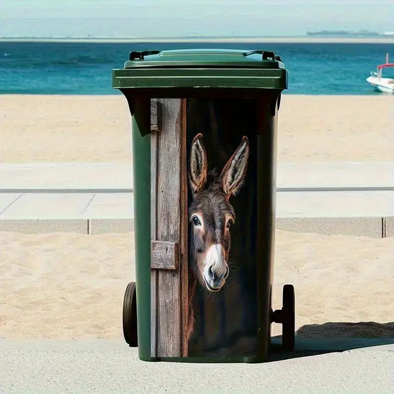 Cilifer® Donkey Painting Trash Can Sticker