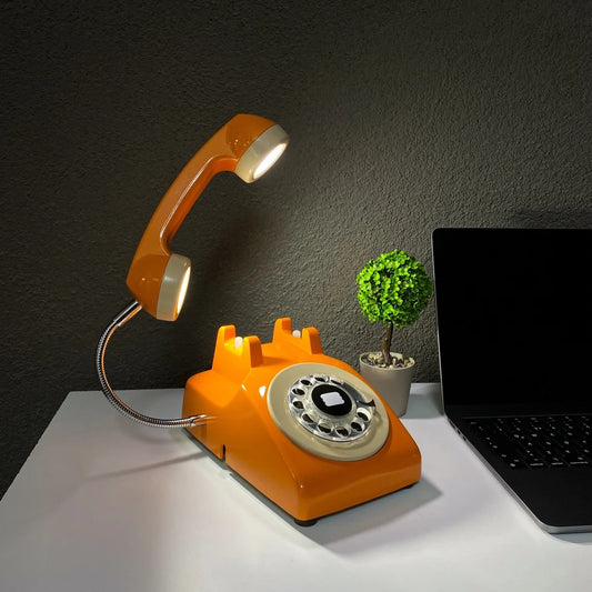 Billhol® 🔥Upcycled Rotary Phone Lamp. Vintage Desk Light D01