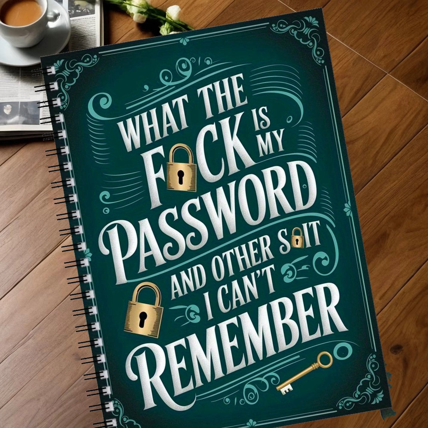Cilifer®Funny Password Notebook - Spiral Bound with Funny Security Phrases✍️