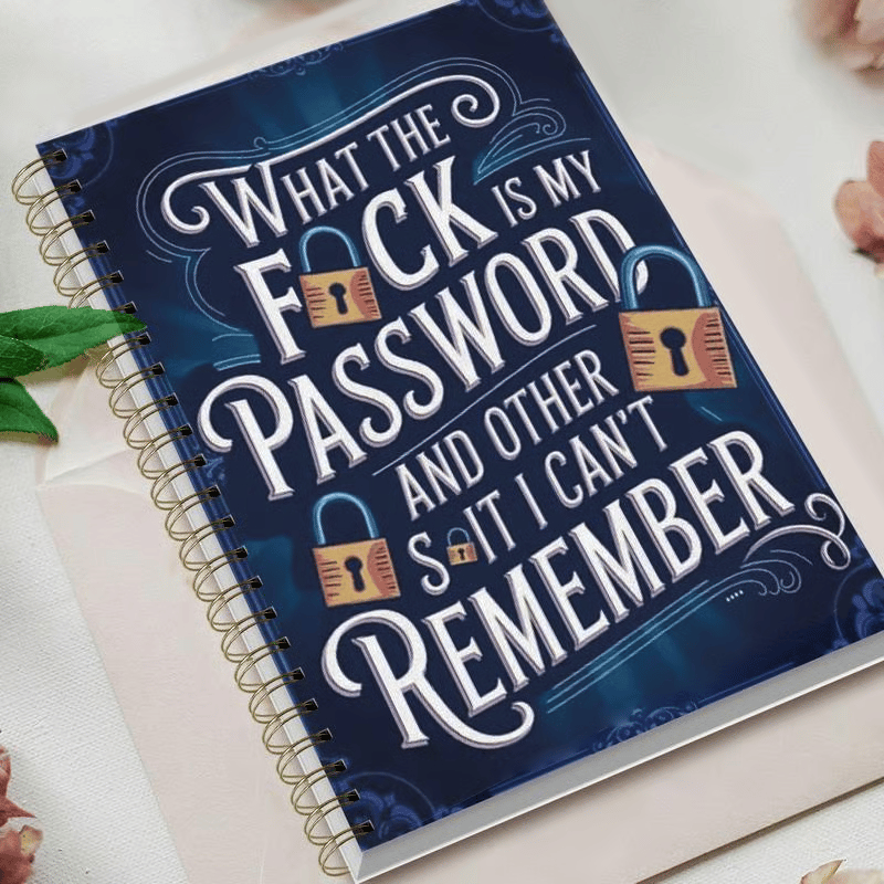 Cilifer®Funny Password Notebook - Spiral Bound with Funny Security Phrases✍️