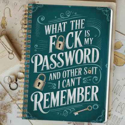 Cilifer®Funny Password Notebook - Spiral Bound with Funny Security Phrases✍️