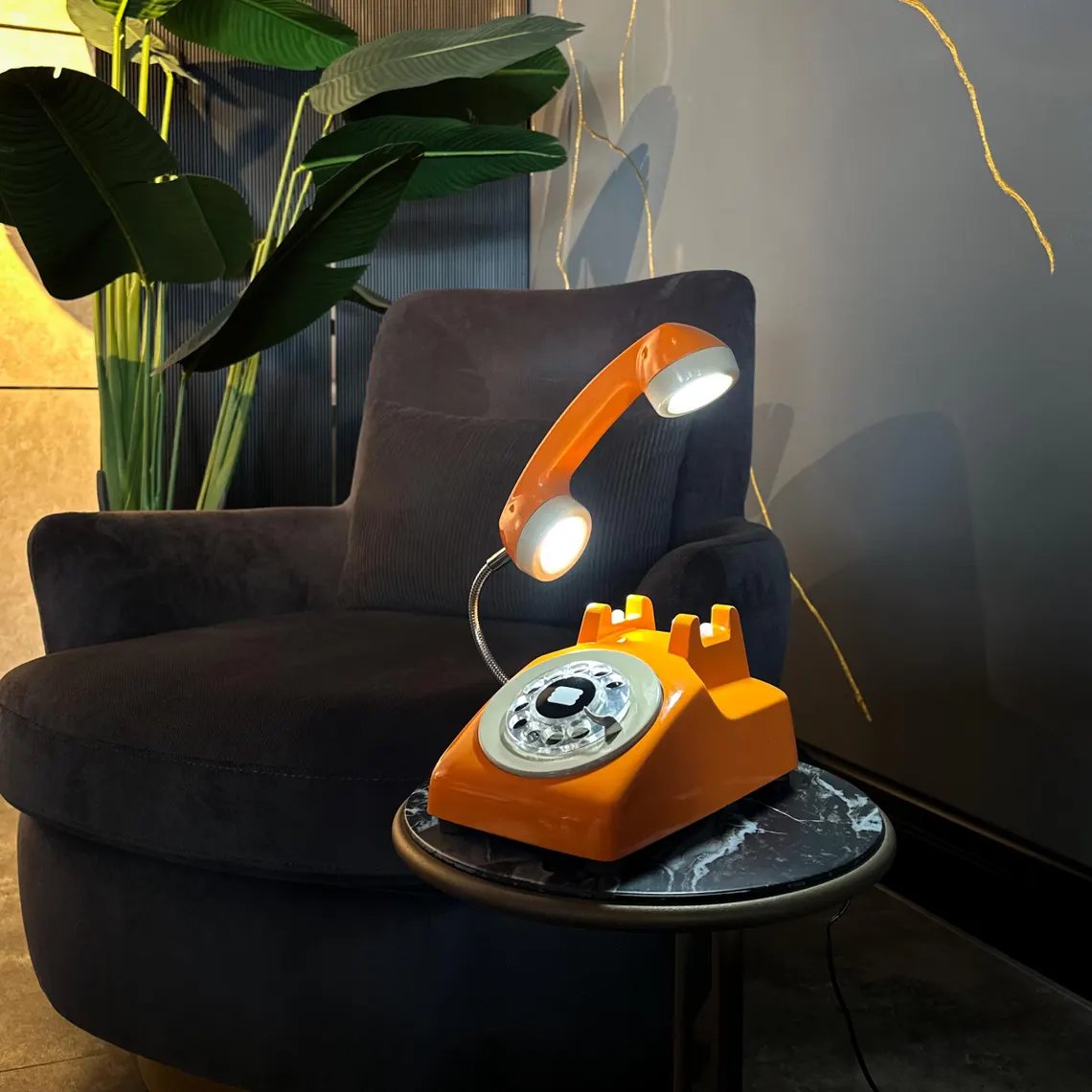 Billhol® 🔥Upcycled Rotary Phone Lamp. Vintage Desk Light D01