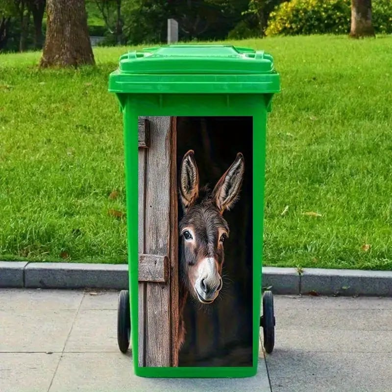 Cilifer® Donkey Painting Trash Can Sticker
